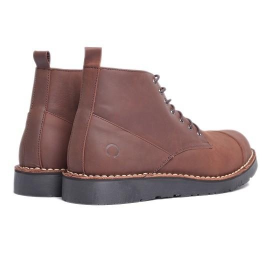 Otiv Gama Dark Brown - Sepatu Boots Kulit Pria