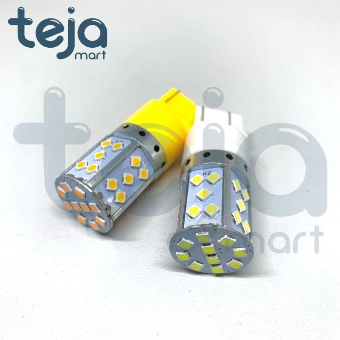 Best Seller Lampu Mobil Led Sein/Sen Putih / Kuning 35 Mata 12V T20 7440 2 Kaki Dc