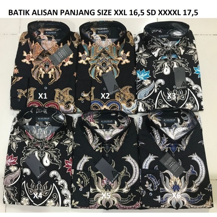 Kemeja Alisan Batik Panjang 16,5 Xxl - 17,5 Xxxxl