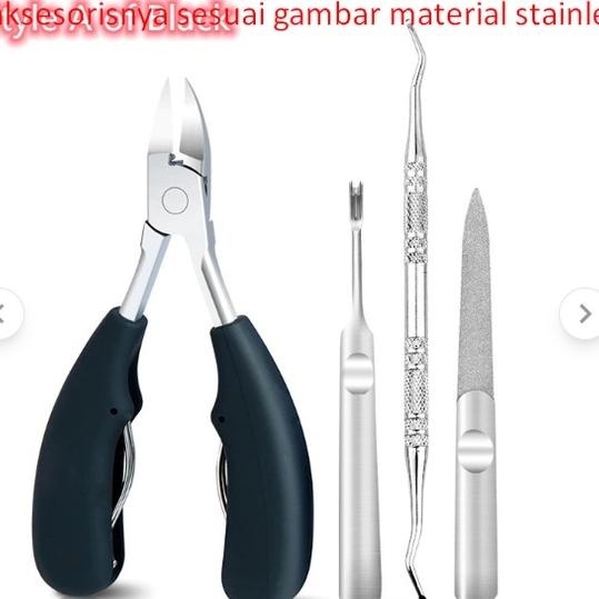 Sepaket Gunting Kuku Cantengan 4 In 1 Dan Aksessnya Sesuai Gambar Material Stainless
