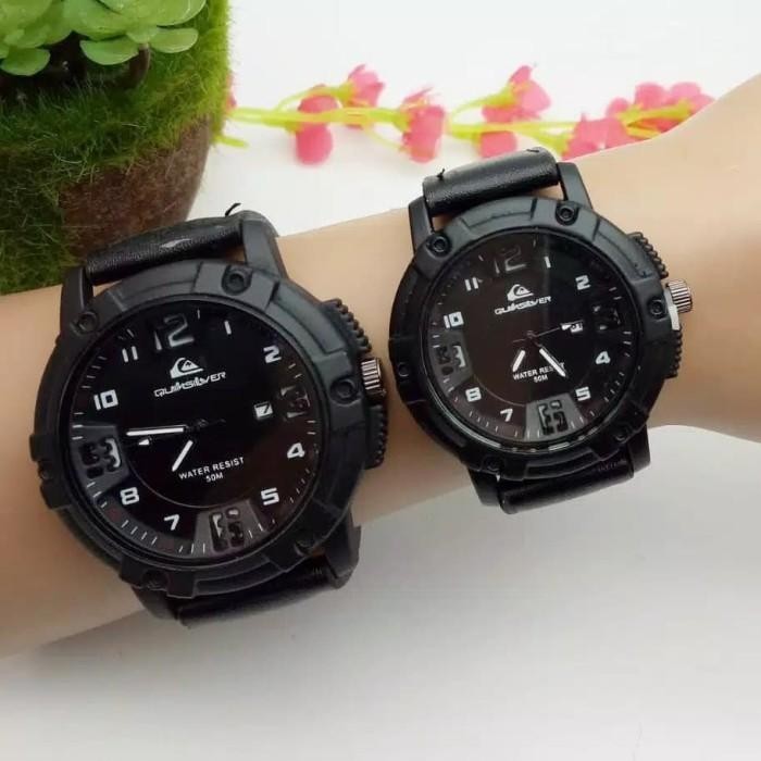 BISA COD - JAM TANGAN COUPLE QUIKSILVER SIMPLE KEREN JAM TANGAN PASANGAN ORIGINAL