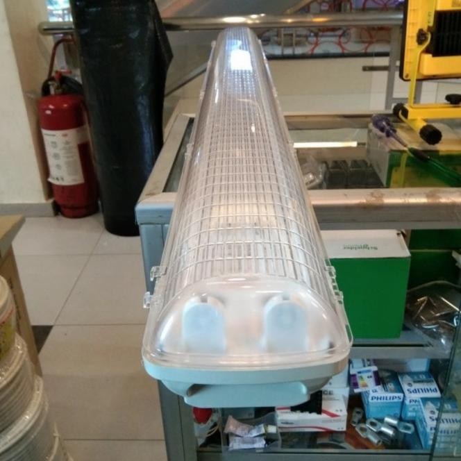 Kap Lampu Tl Waterproof 2X36 Watt Zetalux Anti Pecah Kap Only Kosongan