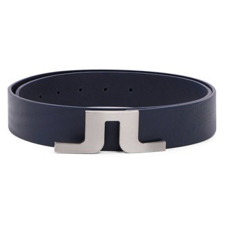 ✅Baru Sabuk Golf Golf Belt Jl. J.Lindeberg Silver Logo Navy Leather Limited