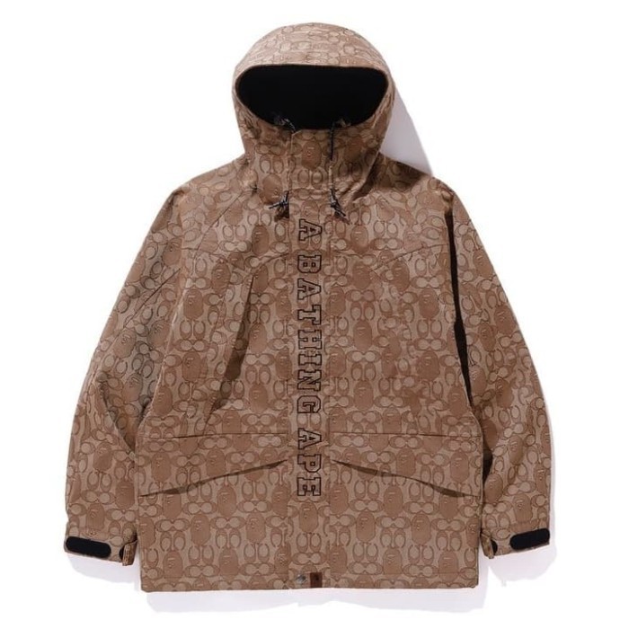 ✅New Bape X Coach Brown Snowboard Jacket Diskon