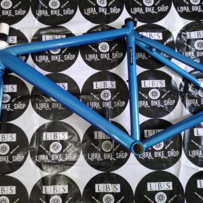 ✅New Satu Set Frame Fork Fixie United Evolution Gen 2 Alloy 7005 Biru Terbaru