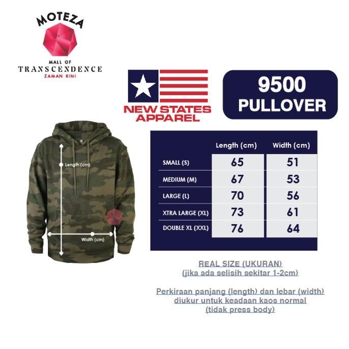 READY STOCK JAKET SWEATER HOODIE POLOS ORIGINAL - NSA PULLOVER 9500 - CAMO 