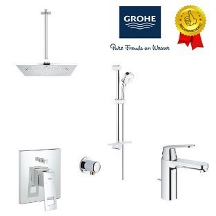 ✅Termurah Grohe Paket Shower Tanam Panas Dingin Eurocube Head  Hand Shower Limited