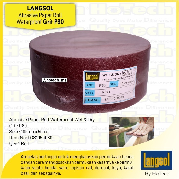 ✨New Kertas Amplas Roll  Langsol  Abrasive Cloth Roll Waterproof P80 Diskon