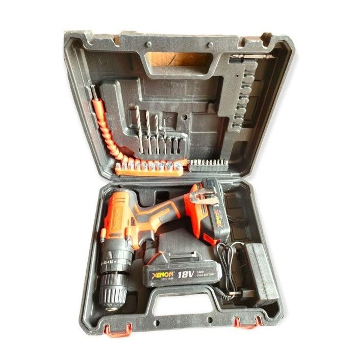 ✨New Mesin Bor Cas Charger Xenon Cdid1845 18V Cordless Drill Limited