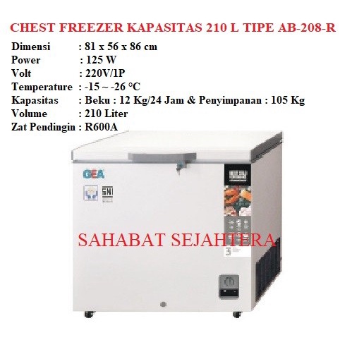 [New] Chest Freezer Gea Ab-208-R Box Freezer Berkualitas