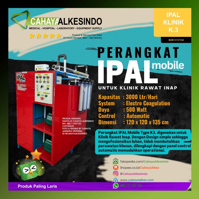 [New] Ipal Portable Mesin Pengolahan Limbah  Klinik Rawat Inap Type K3 Terbatas