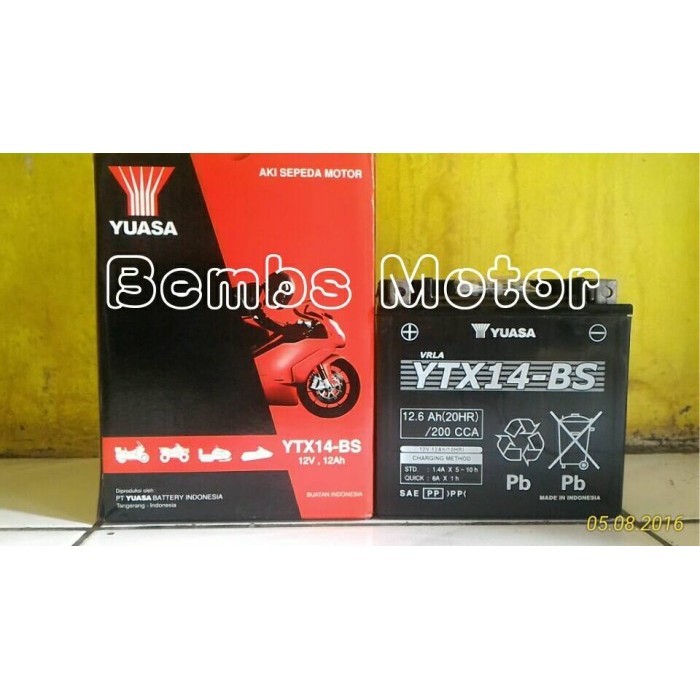 [Ori] Yuasa Ytx14-Bs 12Ah Cca 200 Terbaru