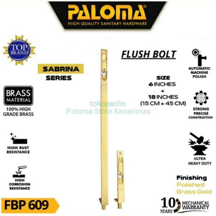 ✅Termurah Flush Bolt Paloma Fbp 609 Sabrina 618 Grendel Slot Tanam Gold Berkualitas