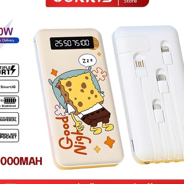 Uorris Powerbank 50000Mah 4 Kabel Cute Led Portable Fast Charger