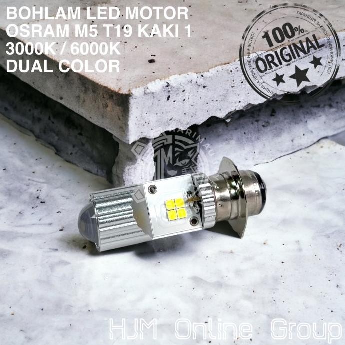 New Bohlam Lampu Motor Led M5 T19 Kaki 1 Dual Color 2 Warna Osram Original Gratis Ongkir