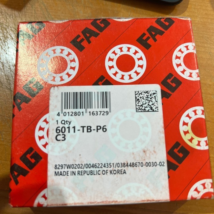 ✅Baru Deep Groove Ball Bearing High Speed Keramik Fag 6011 Tb P6 C3 / Tbp63 Limited
