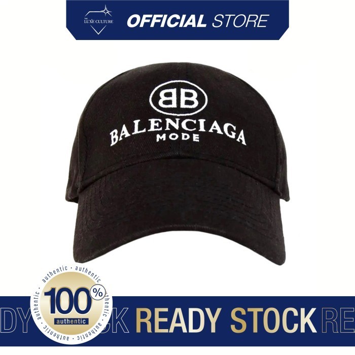 ✅New Balenciaga Bb White Black Cap / Topi Branded Original Terbatas