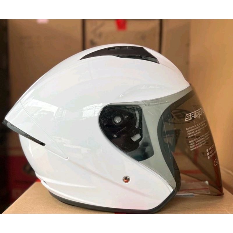 GM G1 WHITE SOLID ORIGINAL | HELM HALF FACE GM G-1 PUTIH GLOSSY POLOS ORI SNI