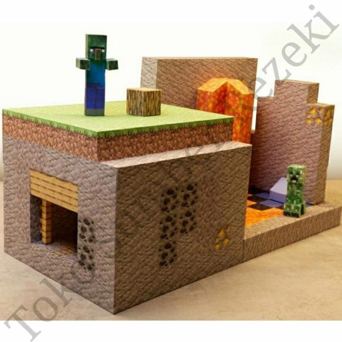 

Goa Lava Fall Minecraft Papercraft Diorama Water Paper Craft Cave Gua