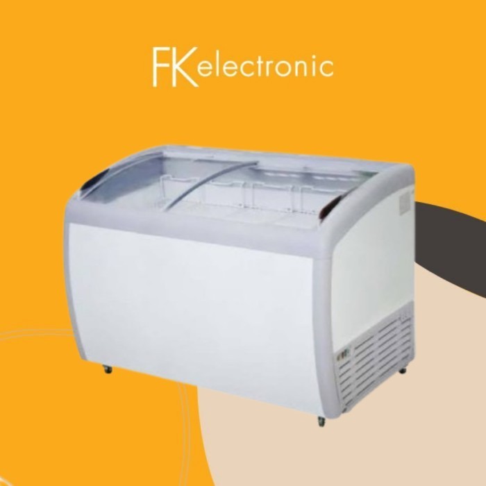 [Baru] Freezer Sliding Curve Glas Sd 360By / Freezer Gea Sd360By Terbatas