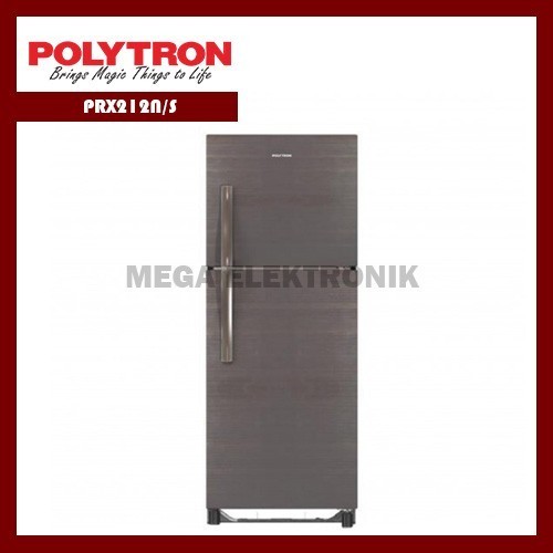 [Baru] Polytron Prx212N/S Kulkas 2 Pintu 210Liter Silver / Coklat Limited
