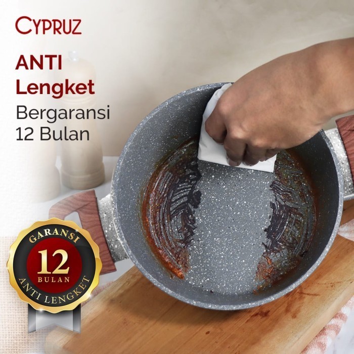 Wajan Set Keramik Anti Lengket Panci Set Marble Lengkap