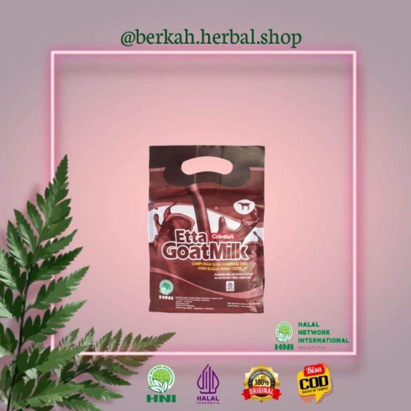 

Etta Goat Milk Cokelat HNI HPAI || Susu Kambing Etawa rasa Cokelat