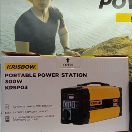 [New] Krisbow Portable Power Station 300W-Hitam Berkualitas