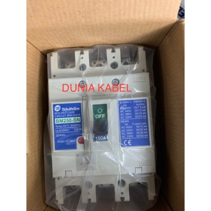 [New Ori] Mccb Shihlin Bm250-Sn Bm 250 Sn 220V 380V 3P 3 Pole 150A 150 Ampere Terbatas