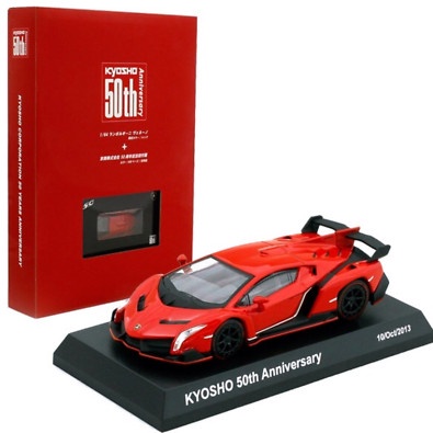 [Original] Kyosho 1:64 Lamborghini Veneno Red 50Th Anniversary Memorial Book Diskon