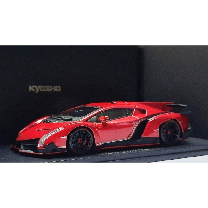 [Original] 1/43 Kyosho Lamborghini Veneno Red W/ White Stripe Limited