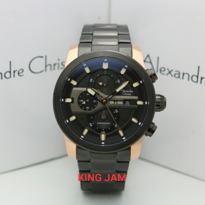 ✅New Alexandre Christie Ac 6559 Original Black Rosegold Berkualitas