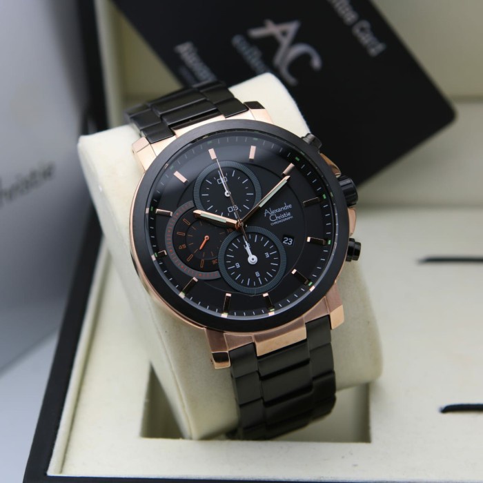 ✅New Alexandre Christie Pria Ac6563 / Ac 6563 Rosegold Black Original Limited