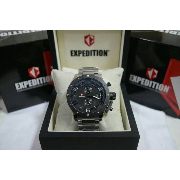 ✅Ori Jam Tangan Expedition E6381 Silver Black. Garansi Resmi 1Tahun Berkualitas