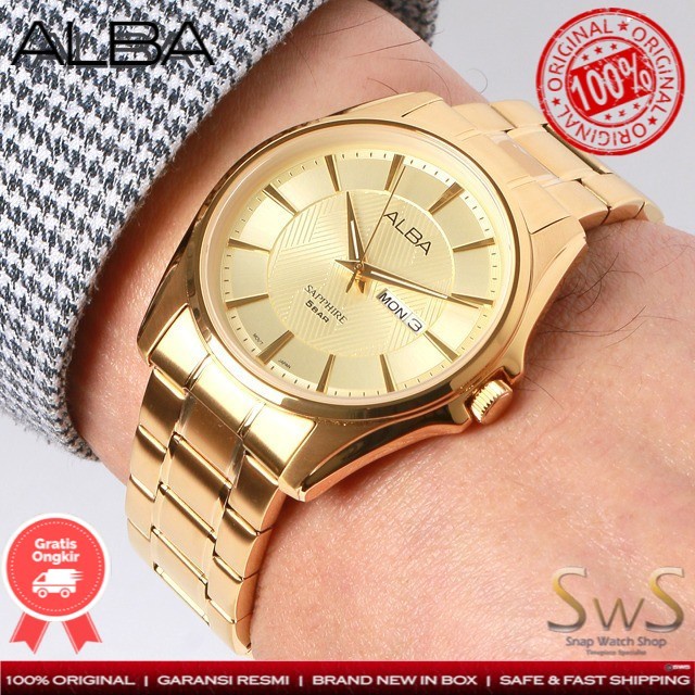 ✅Original Alba Sapphire Aj6094 Jam Tangan Pria Original Aj6094X1 Diskon