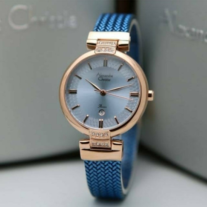 ✅Termurah Jam Tangan Wanita Ac2757 Alexandre Christie Ac 2757 Blue Rosegold Terbatas