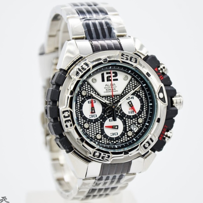 ✅Ready Jam Tangan Pria Alba Au2013X1 Rantai Silver Hitam Original Murah Diskon