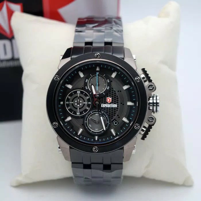 ✅Ready Jam Tangan Expedition E6748 Black Grey. Garansi Resmi 1Tahun Terbatas