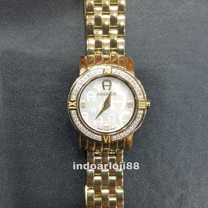 ✅Sale Aigner A32263 Gold Tone Stainless Steel Ladies Watch Diskon