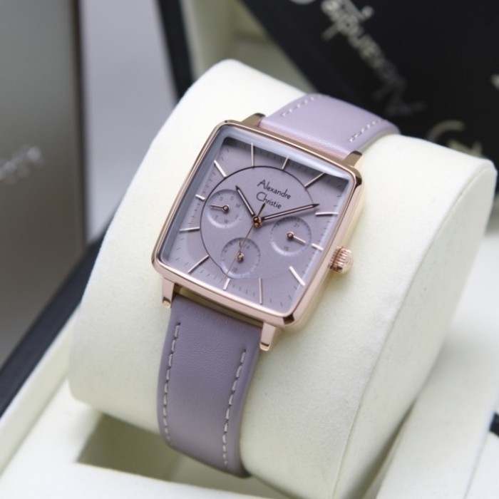 ✅Termurah Alexandre Christie 5003 Purple Kulit Jam Tangan Wanita Original Limited