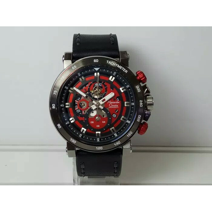 ✅Ori Jam Tangan Pria Alexander Christie Ac 6429 Cowok Grey Red Berkualitas