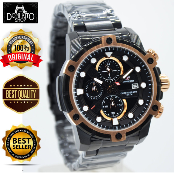 ✅Ori Jam Tangan Pria Original Chronoforce 5270 Black Rose Gold. Terbaru