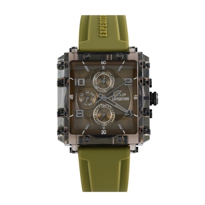 ✨Baru Jam Tangan Expedition 6808 E6808 Wanita Black Green Army Ruber Ori Berkualitas