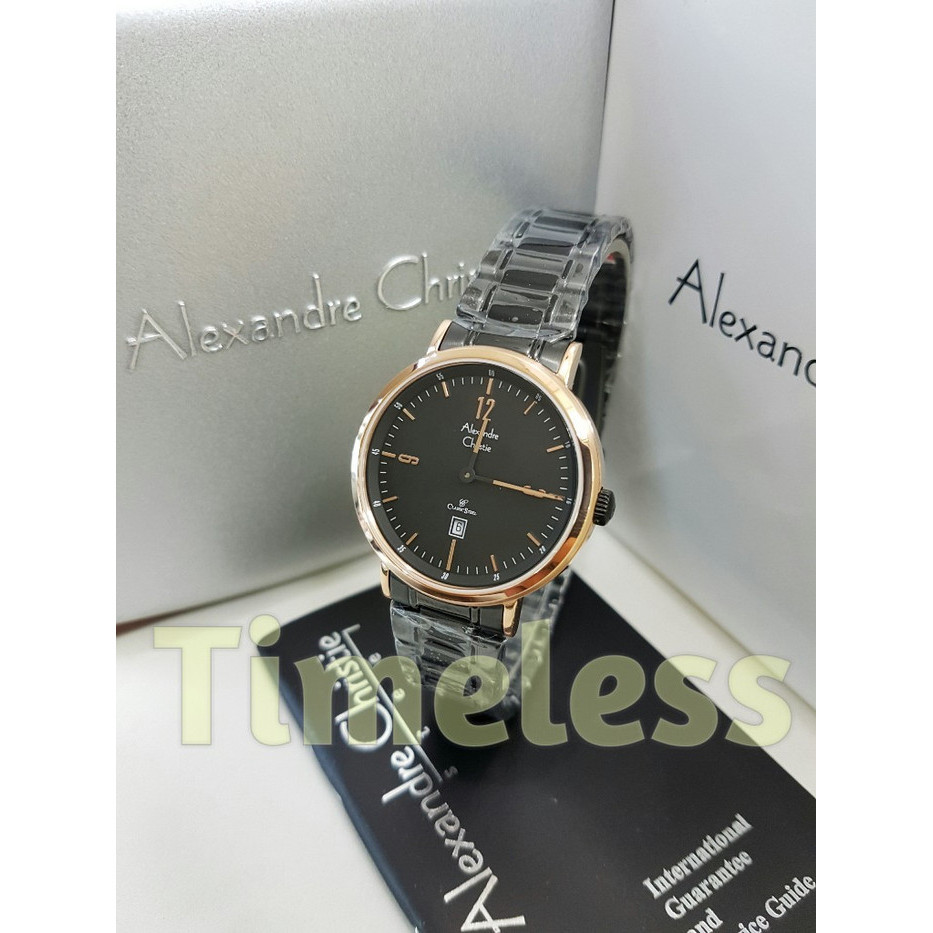 ✨Baru Jam Tangan Wanita Alexandre Christie Ac 8499 Ld Black Rosegold Diskon
