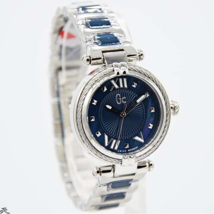 ✨New Jam Tangan Wanita Gc Y18019L7Mf Rantai Silver Biru Original Swiss Made Terbaru