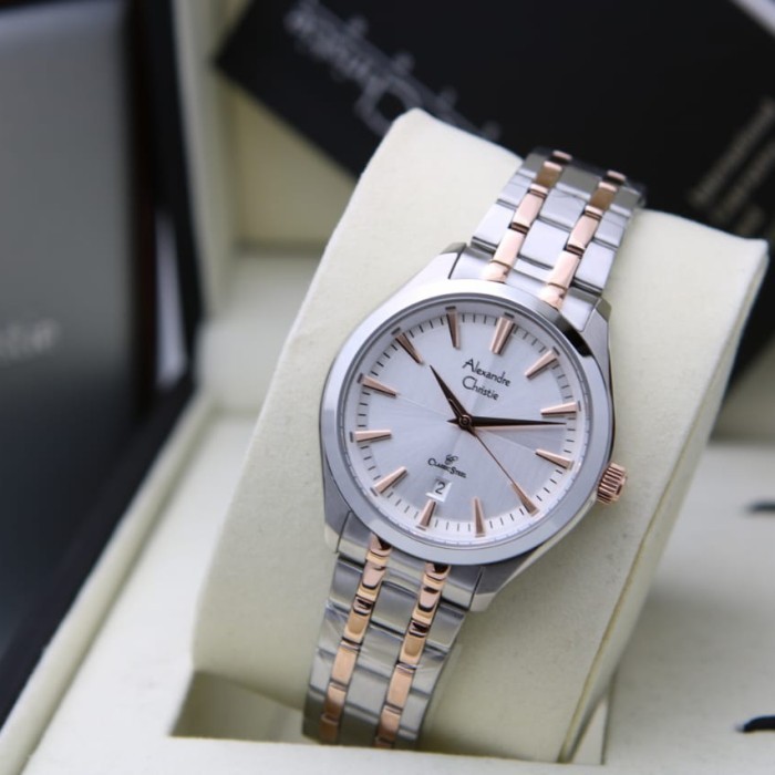 ✨Baru Alexandre Christie Wanita Ac8646 / Ac 8646 Silver Rosegold Original Berkualitas