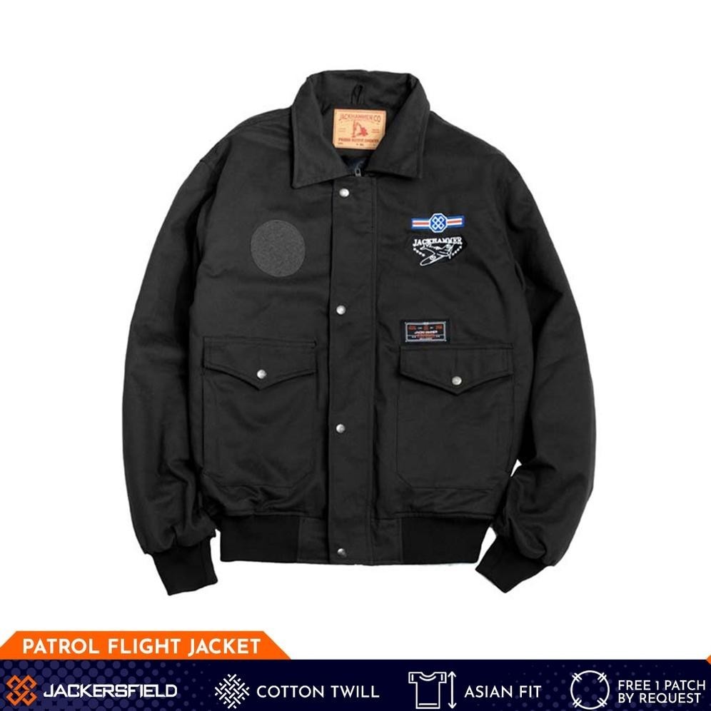Jacket Bomber Pria Motor Keren Zarghami Jackersfld Patrol Flight Onyx Twill