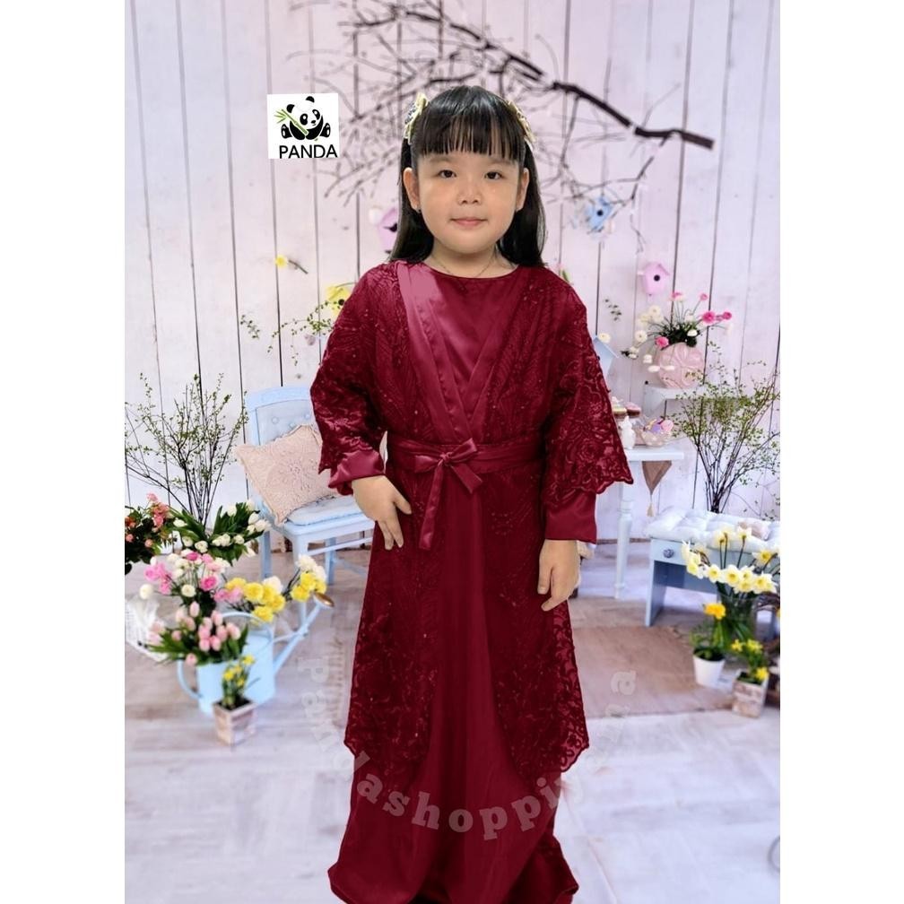 Gaya Muslim yang Menginspirasi. Gamis Outer Arabella Anak Kondangan/Cardigan Brukat Tile Permium/Dre
