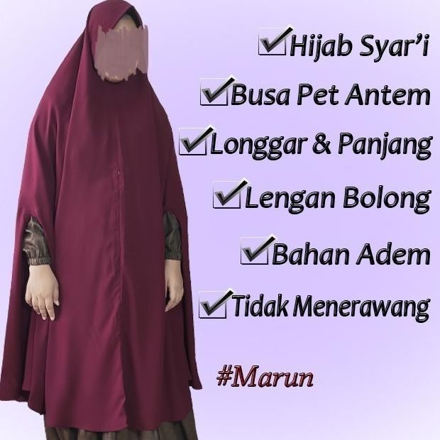 Big Sale Jilbab Jetblack Lengan Bolong Instan Syari Khimar Hijab Hitam Limited Edition