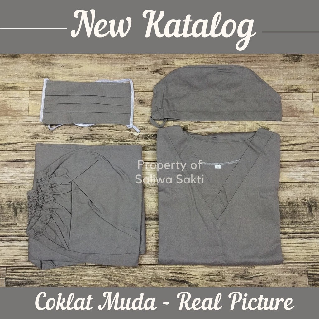 [OUR BEST] SPECIAL PRICE Baju Ok Medis Warna Cream Warna Abu Abu Warna Coklat Muda Scrub Baju Jaga